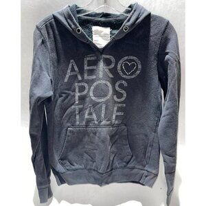 Aeropostale Hoodie Gray Graphic Junior's Size Large